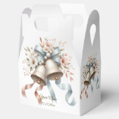 ウェディングフラワーベルピンクブルーリボン美しい フェイバーボックス (オープン)