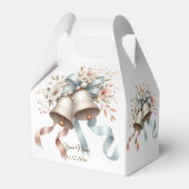 ウェディングフラワーベルピンクブルーリボン美しい フェイバーボックス (正面サイド)