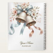 ウェディングフラワーベルピンクブルーリボン美しい プランナー手帳 (裏面)