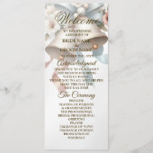 ウェディングフラワーベルピンクブルーリボン美しい プログラム (正面)