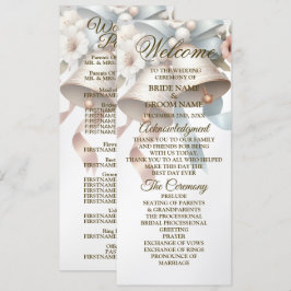 ウェディングフラワーベルピンクブルーリボン美しい プログラム