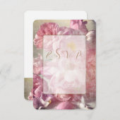 ウェディングフラワー – R S V P，応答カード 出欠カード (正面/裏面)