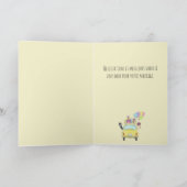 ウェディングフランスのデーの黄色い車おめでとう カード (内部)