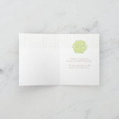 ウェディングブライズメイドの緑のドレス感謝カード サンキューカード (内部)