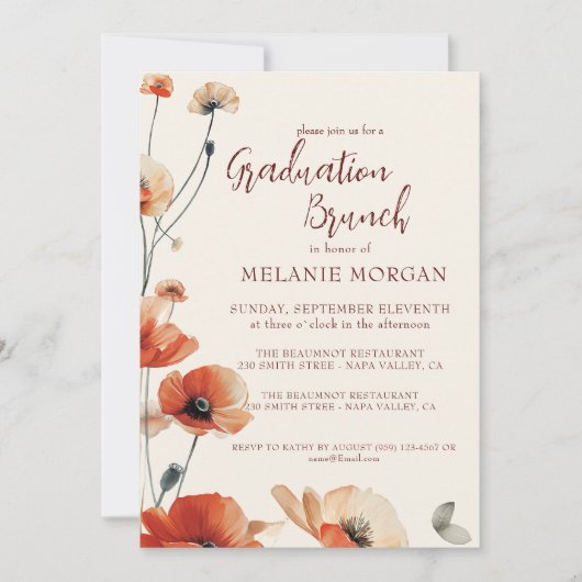 ウェディングブライドとパピー・フラワーズのフラワーブランچ 招待状 (正面)