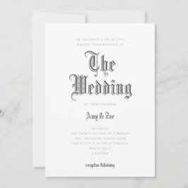 ウェディングブラックレター結婚式招待状 招待状