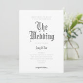 ウェディングブラックレター結婚式招待状 招待状 (スタンド正面)