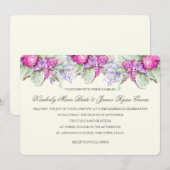 ウェディングブーケ パープル 水彩 招待状 (正面/裏面)