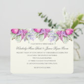 ウェディングブーケ パープル 水彩 招待状 (スタンド正面)