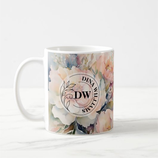 ウェディングブーケ モノグラム マグカップ (左)