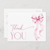 ウェディングプランのお知らせ ピンクリボン ブライダル サンクス ポストカード (正面/裏面)
