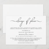 ウェディングプランの変更のお詫び　モダンな筆記体 案内状 (正面/裏面)