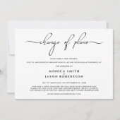 ウェディングプランの変更 おしゃれなスクリプト 案内状 (正面)