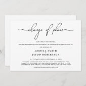 ウェディングプランの変更 おしゃれなスクリプト 案内状 (正面/裏面)