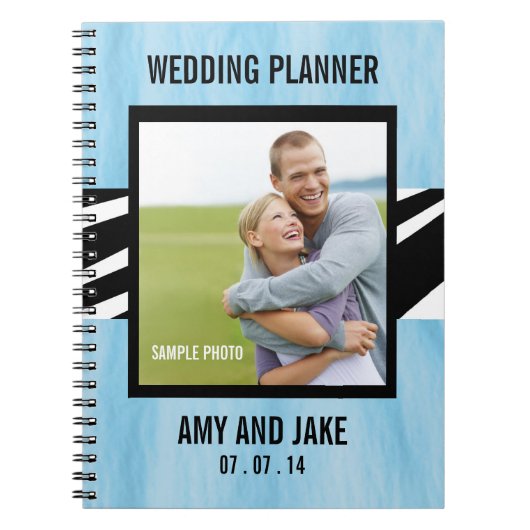ウェディングプランナーのノートの写真のシマウマの青 ノートブック (正面)