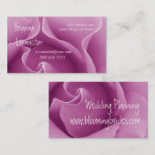 ウェディングプランナーのピンクのバラの名刺のテンプレート 名刺 (正面/裏面)