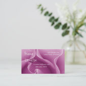 ウェディングプランナーのピンクのバラの名刺のテンプレート 名刺 (スタンド正面)