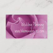 ウェディングプランナーのピンクのバラの名刺のテンプレート 名刺 (裏面)