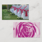 ウェディングプランナーの名刺のピンクのハートのロゴ 名刺 (正面/裏面)