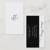 ウェディングプランナーの名刺のモノグラムの白黒 名刺 (正面/裏面)