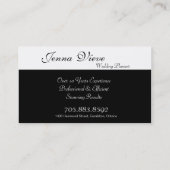 ウェディングプランナーの名刺のモノグラムの白黒 名刺 (裏面)