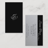 ウェディングプランナーの名刺のモノグラムの白黒 名刺 (正面/裏面)