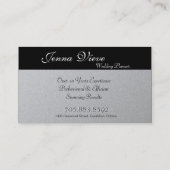 ウェディングプランナーの名刺のモノグラムの白黒 名刺 (裏面)