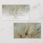 ウェディングプランナーの名刺-白いバラ 名刺 (正面/裏面)