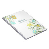 ウェディングプランナーの名前をカスタムするの春の花柄のノート ノートブック (右側)