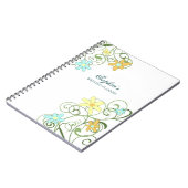 ウェディングプランナーの名前をカスタムするの春の花柄のノート ノートブック (左側)