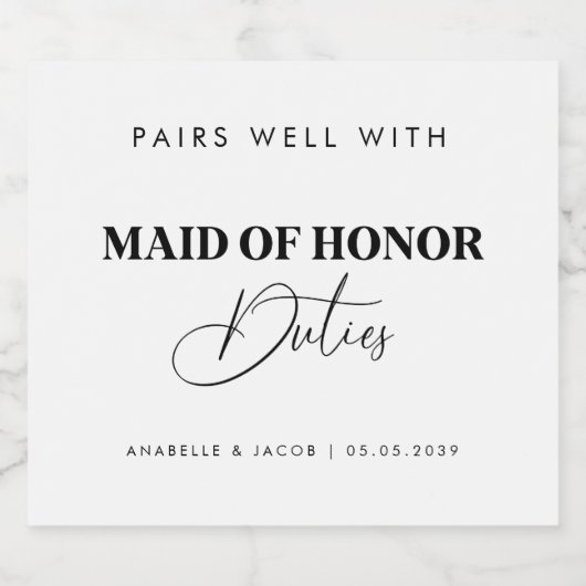 ウェディングプランナーの役割にぴったりなエレガントなプロポーズ スパークリングワインラベル (シングルラベル)