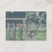 ウェディングプランナーの緑のリースの名刺 名刺 (裏面)