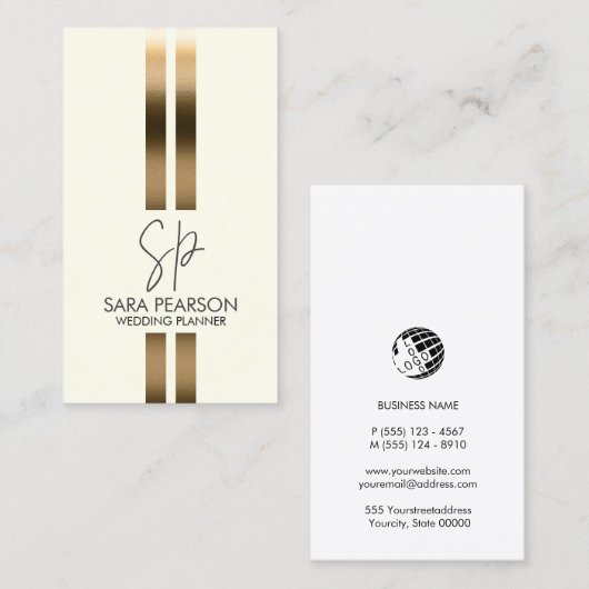 ウェディングプランナーイベント管理モノグラム 名刺 (正面/裏面)