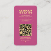 ウェディングプランナーインスタグラムピンクモダン金ゴールド 名刺 (裏面)