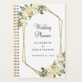 ウェディングプランナーエレガントの水彩枠の白 プランナー手帳 (正面)