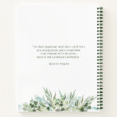 ウェディングプランナーエレガントの白金ゴールドハートの葉 ノートブック (裏面)