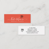 ウェディングプランナークラウンハートレッドオレンジ スキニー名刺 (正面/裏面)