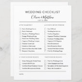 ウェディングプランナーシンプルチェックリストパーソナライズされた (正面/裏面)