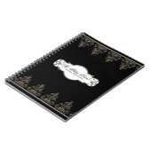 ウェディングプランナーパーソナライズされたバロックスワールシルバー ノートブック (左側)