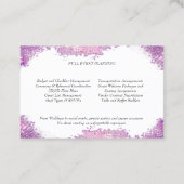 ウェディングプランナーピンクレースきらめく宝石 名刺 (裏面)