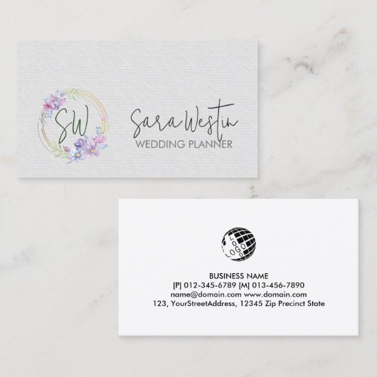 ウェディングプランナーフローラモノグラム 名刺 (正面/裏面)