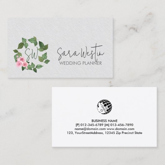 ウェディングプランナーフローラモノグラム 名刺 (正面/裏面)