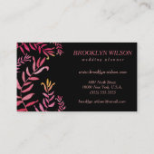 ウェディングプランナーブラック(ピンク離れ色) 名刺 (裏面)