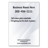 ウェディングプランナープロモハンドアウトカードホワイトローズ テーブルナンバー (裏面)