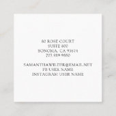 ウェディングプランナーホワイトフラワー結婚のリングや輪ロゴ スクエア名刺 (裏面)