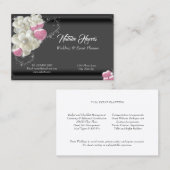 ウェディングプランナーホワイトローズピンクハートスパークル 名刺 (正面/裏面)