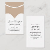 ウェディングプランナーミニマルシックドレスパールネックレス 予約カード (正面/裏面)