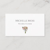 ウェディングプランナーモダン赤面ピンクローズ 名刺 (正面)