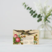 ウェディングプランナーヴィンテージレッドローゼブルーバード 名刺 (スタンド正面)