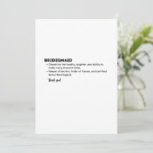 ウェディングプランナー定義カード - 面白くて心からのブライドメイド サンキューカード (スタンド正面)
